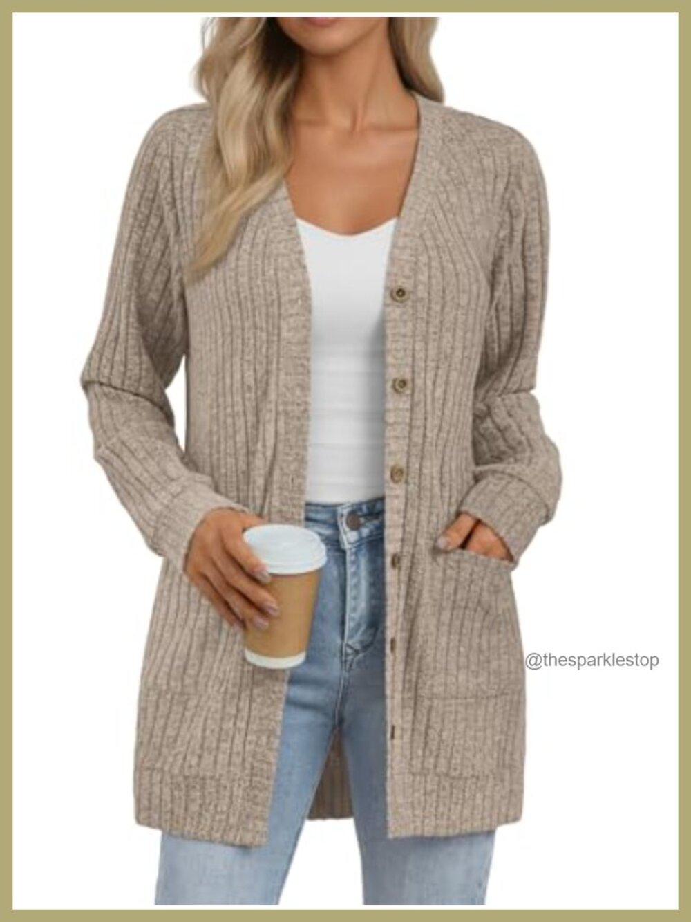 Womens Long Cardigan Sweater Lightweight Polyester Rayon Spandex Button Up
